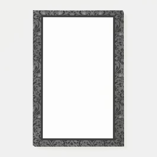 Post-it® Rose gothique en noir et gris (Devant)