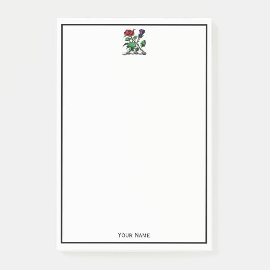 Post-it® Rose héraldique et chardon d'armoiries Couleur de  (Devant)