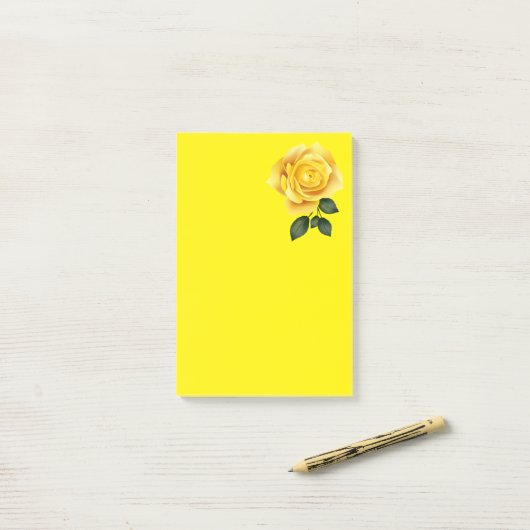 Post-it® Rose jaune / (Sur un bureau)