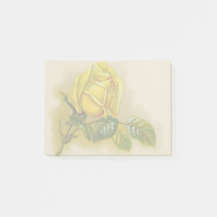 Post-it® Rose jaune Antique Vintage Imprimer Art