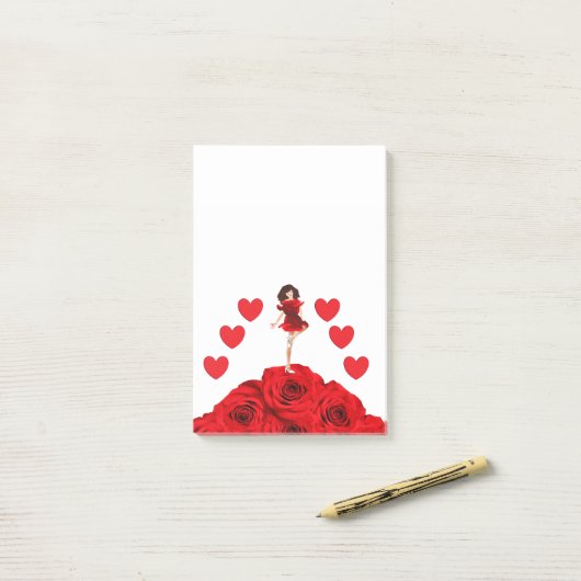 Post-it® Rose La danseuse (Sur un bureau)