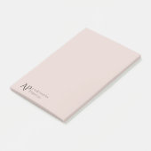 Post-it® Rose léger Personnalisé Monogramme personnel (Incliné)
