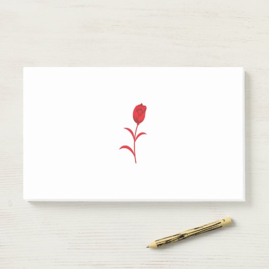 Post-it® Rose Madder, Rouge lave, design floral (Sur un bureau)
