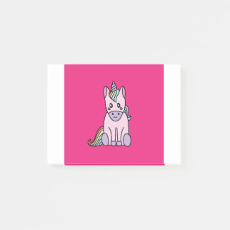Post-it® Rose magique et arc-en-ciel de licorne de Kawaii