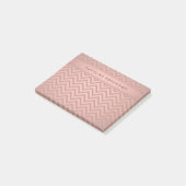 Post-it® Rose moderne or Chevron Motif Monogramme (Incliné)