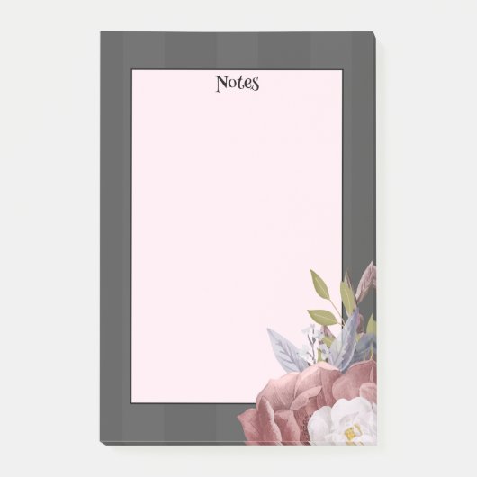 Post-it® Rose moderne simple et rayures (Devant)