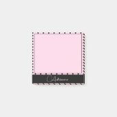Post-it® Rose Monogramme mignon avec Pois noirs (Devant)