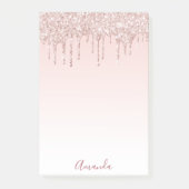 Post-it® Rose or parties scintillant gouttes de nom script  (Devant)
