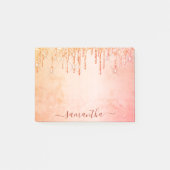 Post-it® Rose or rose parties scintillant nom de marbre gla (Devant)