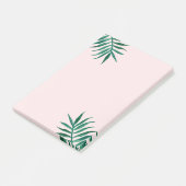 Post-it® Rose pâle avec Feuille d'aquarelle verte (Incliné)