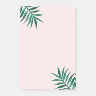 Post-it® Rose pâle avec Feuille d'aquarelle verte