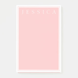 Post-it® Rose Pâle Clair   Votre Nom en Blanc