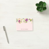 Post-it® Rose Pâle Floral Aquarelle Violet (Bureau)
