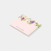 Post-it® Rose Pâle Floral Aquarelle Violet (Incliné)