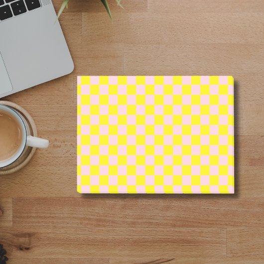 Post-it® Rose Pâle Jaune Damier Vintage