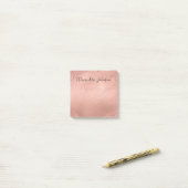 Post-it® Rose pâle - Rose Gold Foil Brush Strot (Sur un bureau)
