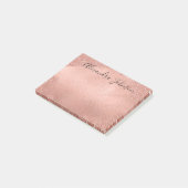 Post-it® Rose pâle - Rose Gold Foil Brush Strot (Incliné)