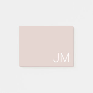 Post-it® Rose Pâle Tendance Monogramme Oversize Lettres Ini