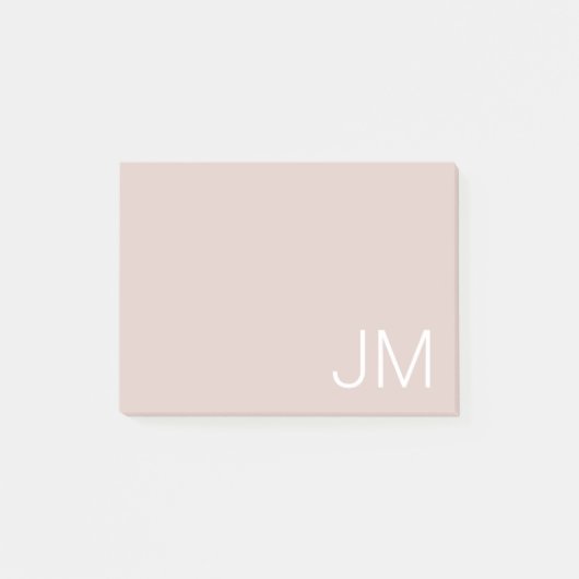 Post-it® Rose Pâle Tendance Monogramme Oversize Lettres Ini (Devant)