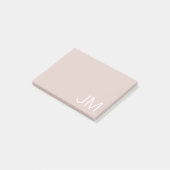Post-it® Rose Pâle Tendance Monogramme Oversize Lettres Ini (Incliné)