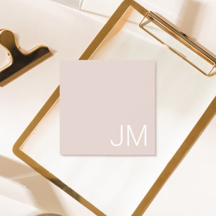 Post-it® Rose Pâle Tendance Monogramme Oversize Lettres Ini