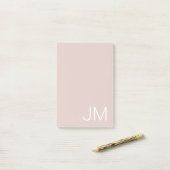 Post-it® Rose Pâle Tendance Monogramme Oversize Lettres Ini (Sur un bureau)