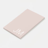 Post-it® Rose Pâle Tendance Monogramme Oversize Lettres Ini (Incliné)