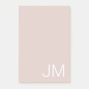 Post-it® Rose Pâle Tendance Monogramme Oversize Lettres Ini