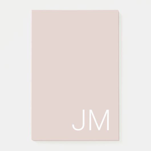 Post-it® Rose Pâle Tendance Monogramme Oversize Lettres Ini (Devant)