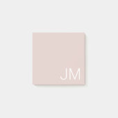 Post-it® Rose Pâle Tendance Monogramme Oversize Lettres Ini (Devant)