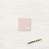 Post-it® Rose Pâle Tendance Monogramme Oversize Lettres Ini (Sur un bureau)