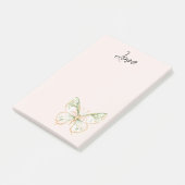 Post-it® Rose Pâle Vert Menthe Or Papillon Amour (Incliné)