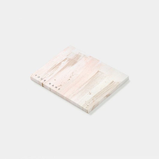 Post-it® Rose personnalisé Effet d'éclaboussure d'or Post I (Incliné)