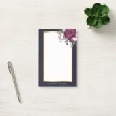 Post-it® Rose personnalisé et floral bleu (Bureau)