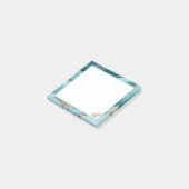 Post-it® Rose personnalisé Gold Turquoise MARBRE Bleu Stick (Incliné)