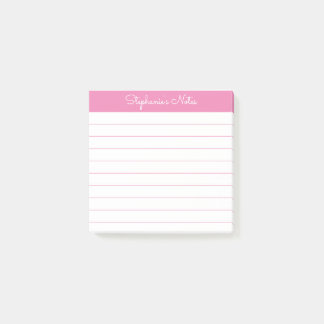 Post-it® Rose personnalisé simplement moderne ligné