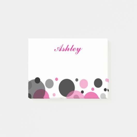 Post-it® Rose points noirs (Devant)