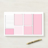 Post-it® Rose pour faire des notes de Courrier-it® de liste (Sur un bureau)