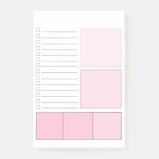 Post-it® Rose pour faire des notes de Courrier-it® de liste (Devant)