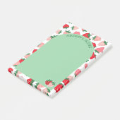 Post-it® Rose Red Strawberry Motif Green Arche Ajouter le n (Incliné)