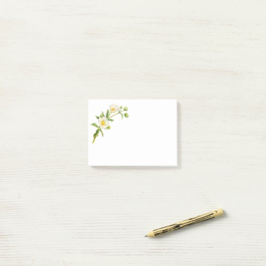 Post-it® Rose rocher fleurs blanches art post il note (Sur un bureau)