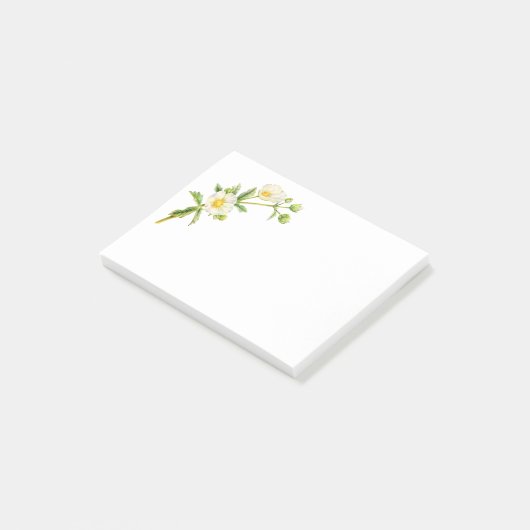 Post-it® Rose rocher fleurs blanches art post il note (Incliné)