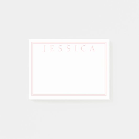 Post-it® Rose Rose clair | Votre nom (Devant)