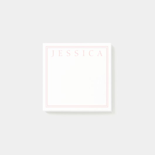 Post-it® Rose Rose clair | Votre nom (Devant)