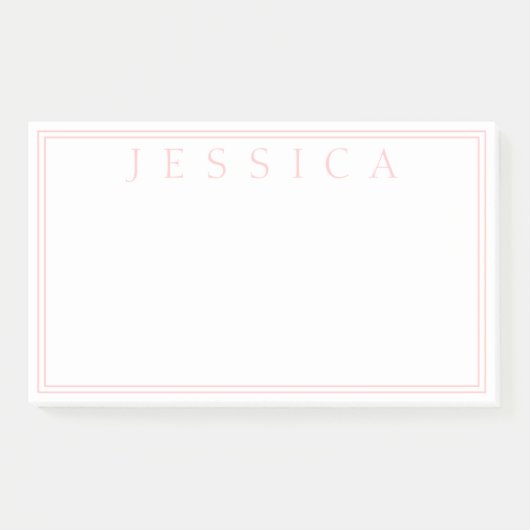 Post-it® Rose Rose clair | Votre nom (Devant)