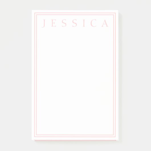 Post-it® Rose Rose clair | Votre nom (Devant)