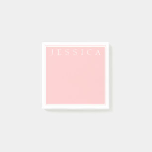 Post-it® Rose Rose clair   Votre nom en blanc