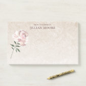 Post-it® Rose rose en fleur (Sur un bureau)