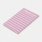 Post-it® Rose rose moderne et rayures mauves (Incliné)
