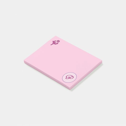 Post-it® Rose rose monogramme (Incliné)